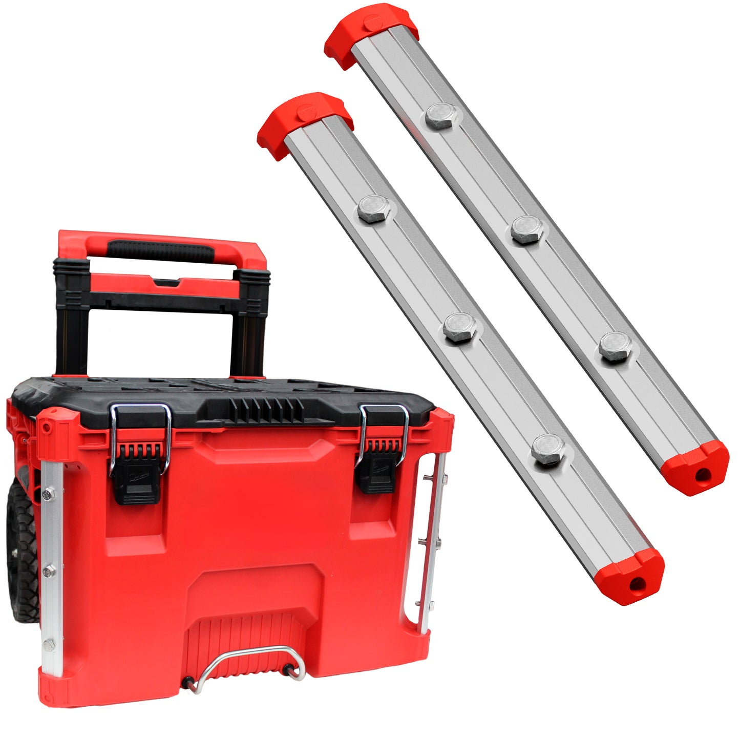 Alpha Rails™ Silver - Threaded Milwaukee Packout Rails