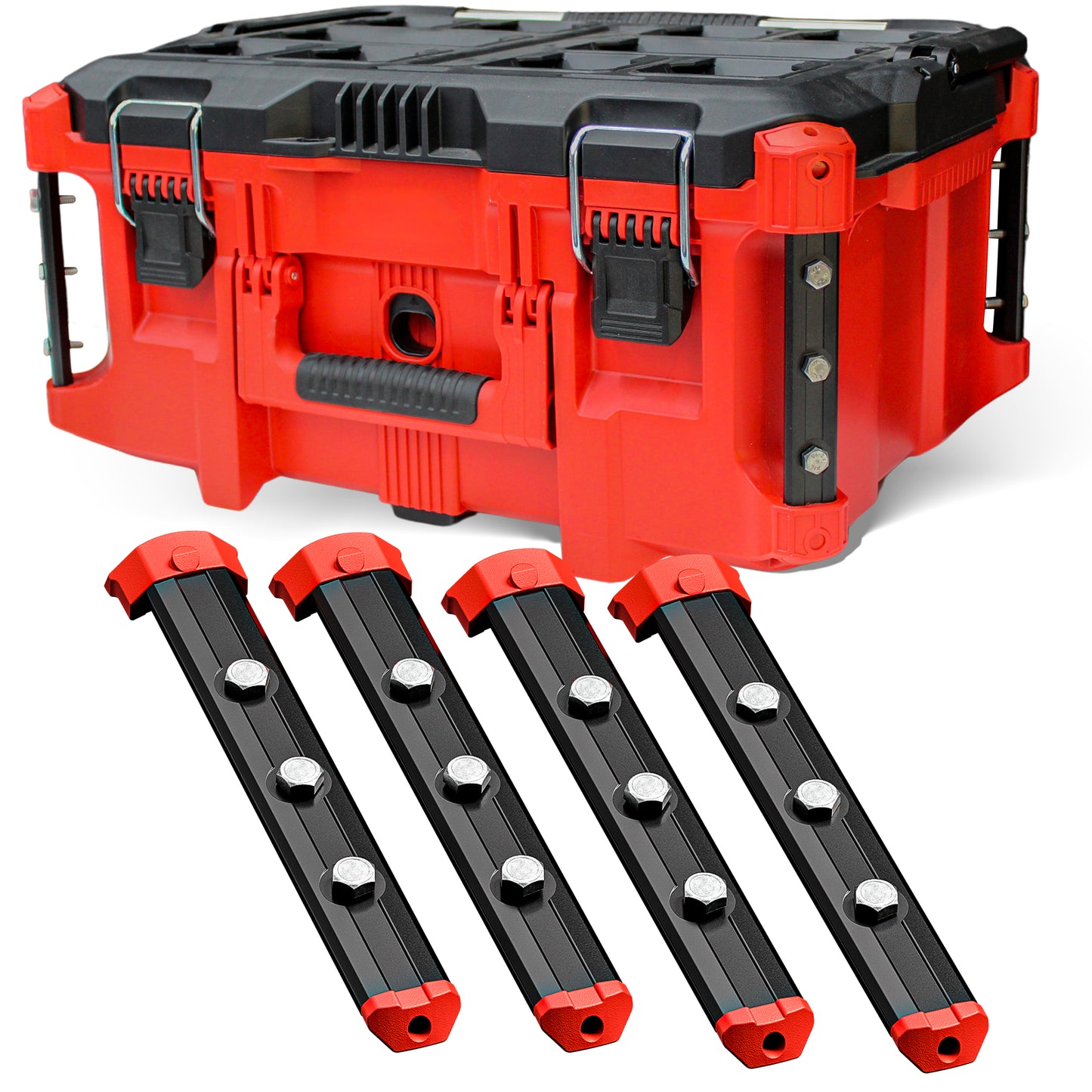 Alpha Rails™ Black - Threaded Milwaukee Packout Rails