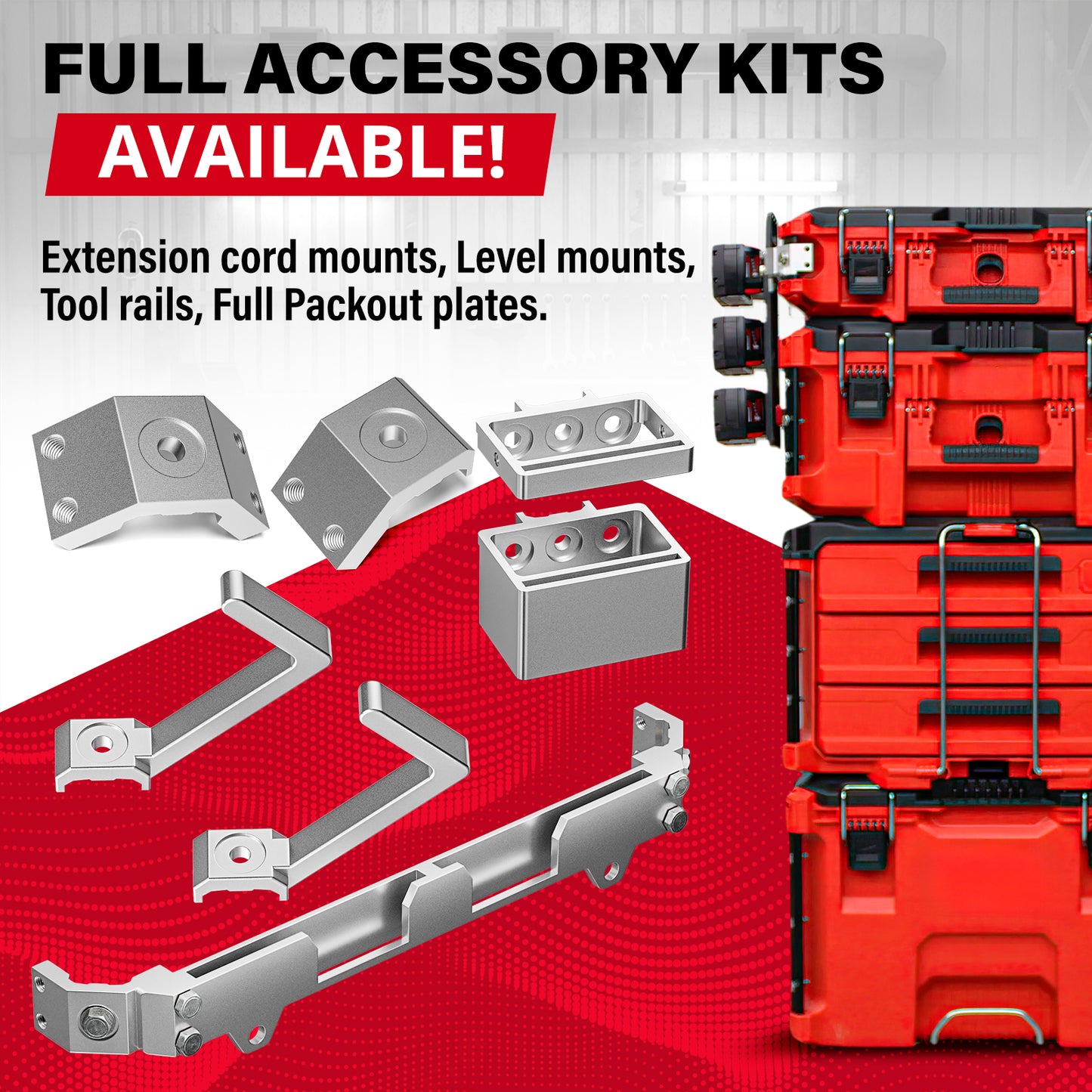 Alpha Rails™ Silver - Threaded Milwaukee Packout Rails