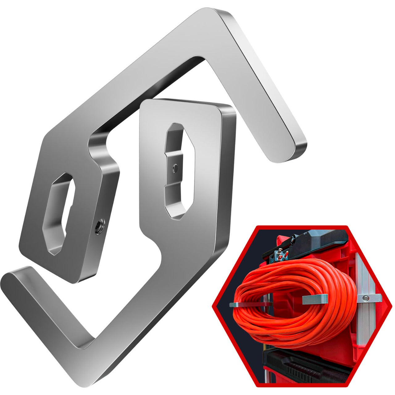 Milwaukee Packout Cord Holder W/Built-in Tool Hanger | Tough ABS Injection Molded Plastic | Cord Wrap & Extension Cord Holder