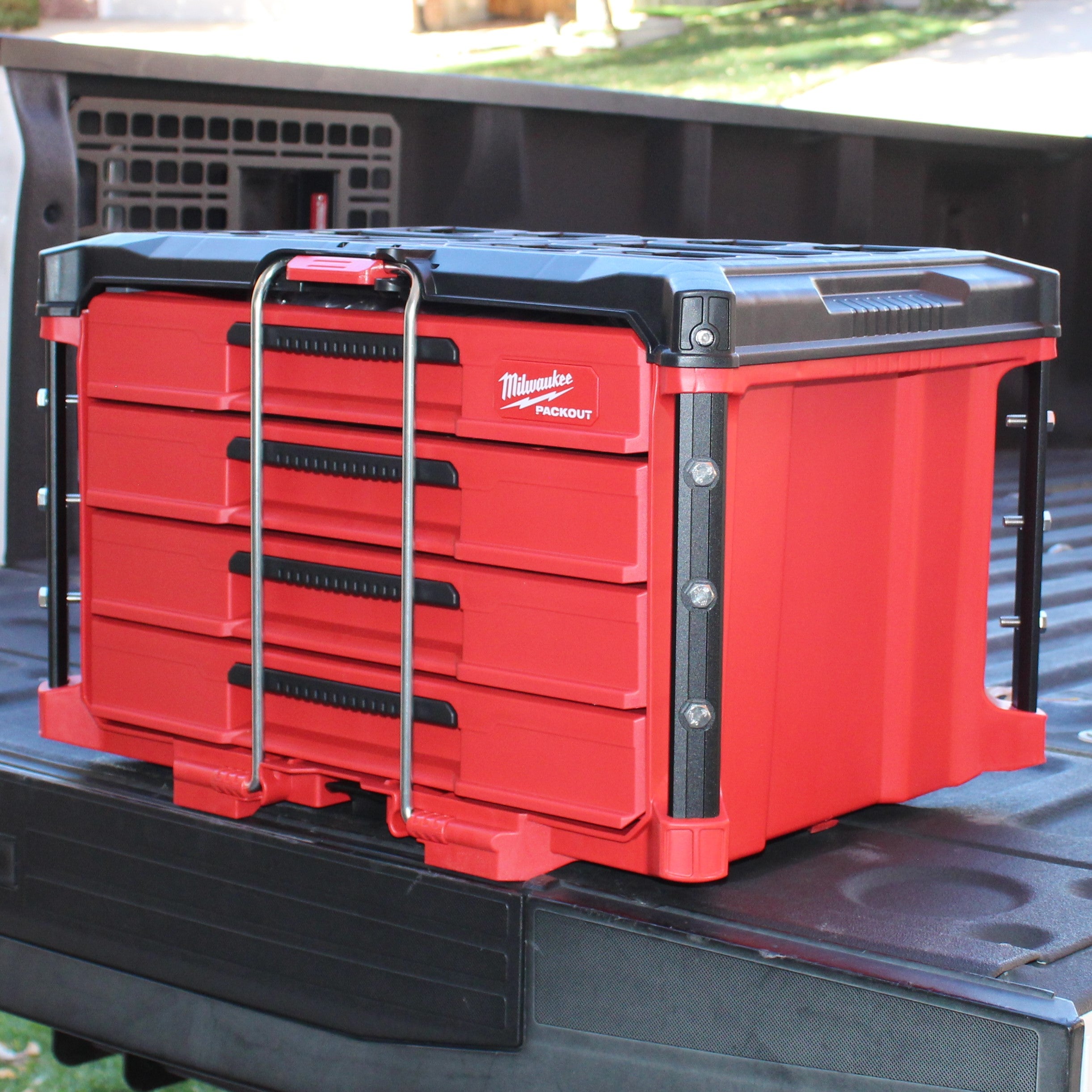 Threaded Box With Rails Alpha Rails™ Black - Threaded Milwaukee Packout Rails – Alpha Engineered